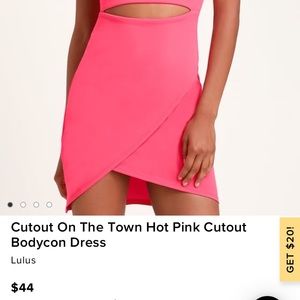 Pink cut out bodycon dress from Lulus!